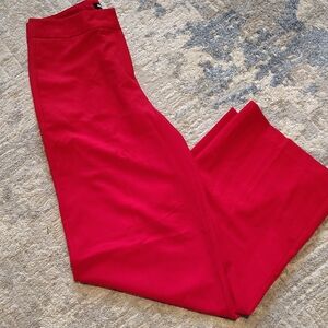 Vibrant Red Wide Leg Dress Pants